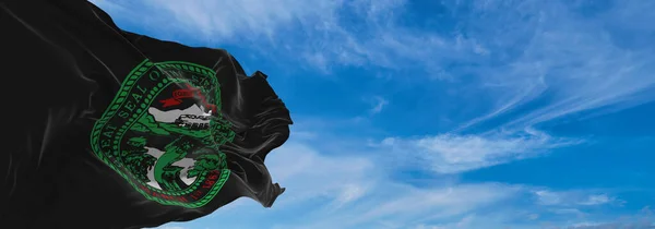 Flagge Der Afroamerikaner Des Bundesstaates Nebraska Ungebundene Staaten Amerikas Wolkenverhangenen — Stockfoto
