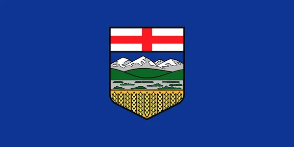 Vue Dessus Drapeau Alberta Canada Concept Voyage Patriote Canadien Pas — Photo