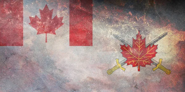 Widok Góry Flagi Retro Dowództwa Sił Lądowych 1998 Kanada Teksturą — Zdjęcie stockowe