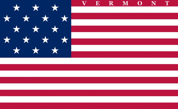 佛蒙特州1804年至1837年的全景 美国国旗 没有旗杆 平面设计布局旗帜背景 — 图库照片