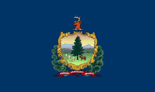 Top Zicht Vermont Usa Vlag Geen Vlaggenmast Vlakke Ontwerp Lay — Stockfoto