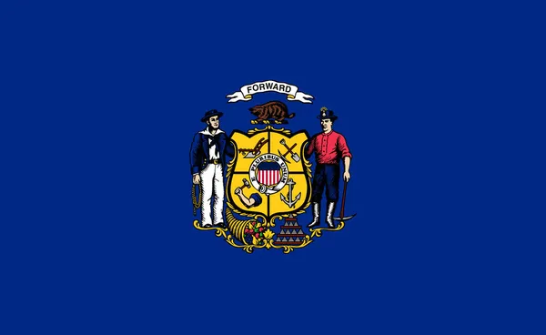 Bovenaanzicht Van Wisconsin 1913 1981 Amerikaanse Vlag Geen Vlaggenmast Vlakke — Stockfoto