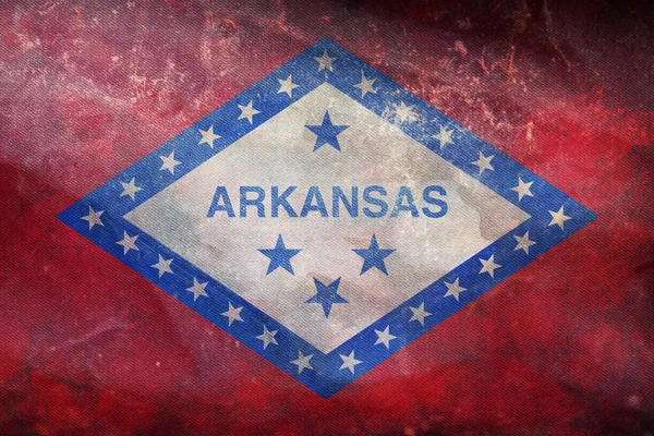 Top Zicht Arkansas 1924 2011 Usa Vlag Geen Vlaggenmast Vlakke — Stockfoto