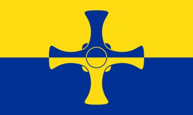 Durham County 'nin en iyi manzarası, İngiltere bayrağı. Büyük Britanya Birleşik Krallığı, İngiltere. Bayrak direği yok. Uçak tasarımı, tasarım. Bayrak arkaplanı