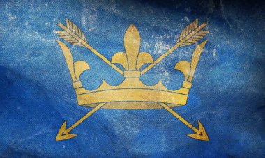 Suffolk ilçesinin bayrak direği olmayan retro bayrağının üst görüntüsü. Uçak tasarımı, tasarım. Bayrak arkaplanı