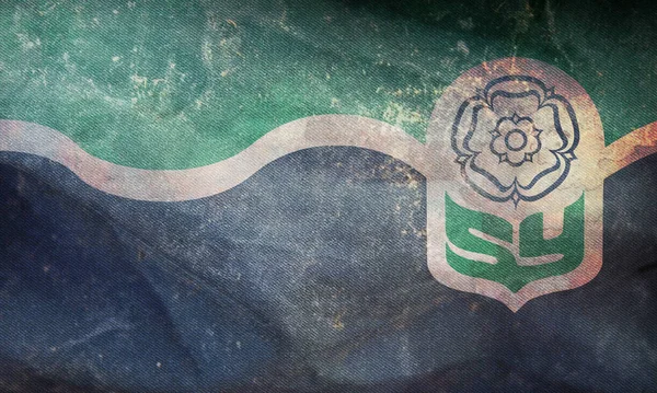Vista Superior Bandera Retro South Yorkshire Condado Oficial Con Textura —  Fotos de Stock