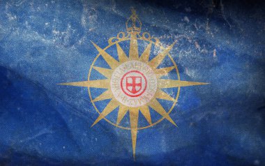 Anglikan gülü retro bayrağının üst görüntüsü. Büyük Britanya Birleşik Krallığı 'nın İngiliz bayrağı. Bayrak direği yok, uçak tasarımı, tasarım. Bayrak arkaplanı