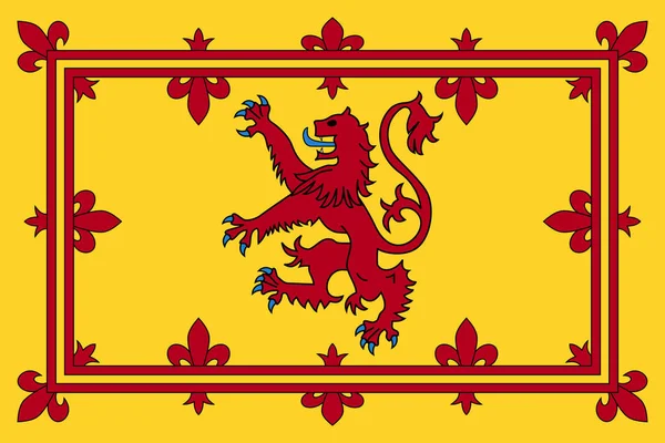 苏格兰皇家旗帜的最高视图 大不列颠及北爱尔兰联合王国的国旗 没有旗杆 平面设计 国旗背景 — 图库照片