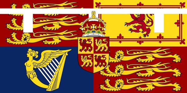 Vista Superior Bandera Royal Standard Prince Wales Bandera Del Reino —  Fotos de Stock