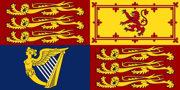 Widok Góry Flagi Royal Standard United Kingdom Flaga Zjednoczonego Królestwa — Zdjęcie stockowe