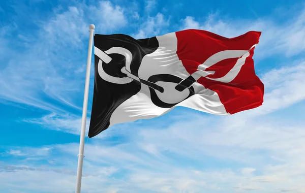 Bandeira Black Country Fundo Céu Nublado Pôr Sol Vista Panorâmica — Fotografia de Stock