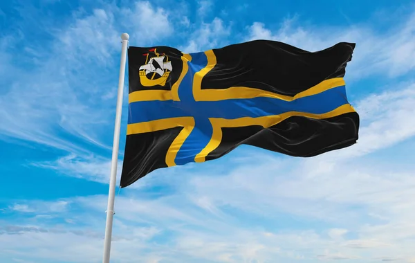 Bandiera Caithness Sfondo Cielo Nuvoloso Tramonto Vista Panoramica Regno Unito — Foto Stock