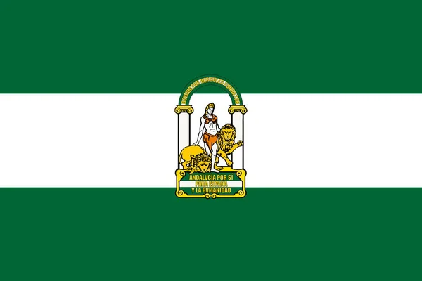 Vista Superior Bandeira Andaluzia Espanha Viagem Espanhola Conceito Patriota Não — Fotografia de Stock