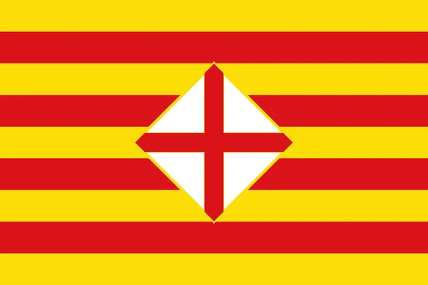 Draufsicht Auf Die Flagge Der Provinz Barcelona Spanien Spanisches Reise — Stockfoto