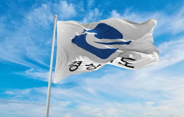 Bandera Provincia Gyeongsang Del Norte Corea Del Sur Fondo Cielo —  Fotos de Stock