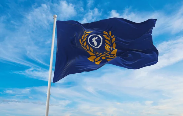 Bandeira República Coreia Forças Reserva Coreia Sul Fundo Céu Nublado — Fotografia de Stock