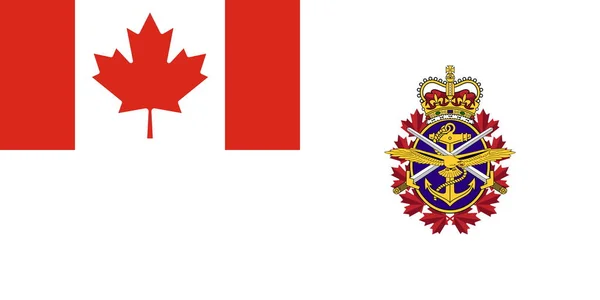 Vue Dessus Drapeau Des Forces Canadiennes Canada Patriote Canadien Concept — Photo