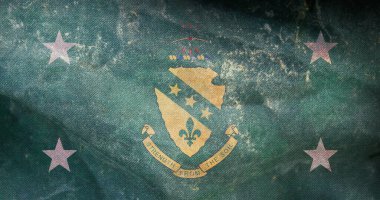 Kuzey Dakota valisi, ABD bayrağı, bayrak direği yok. Uçak tasarım düzeni Bayrak arkaplanı