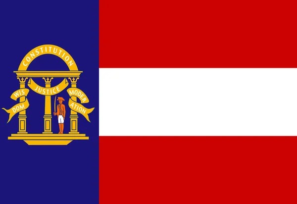 Краєвид Штат Джорджія 1902 Прапор Сша Флагштока Поле Дизайну Плоскої — стокове фото