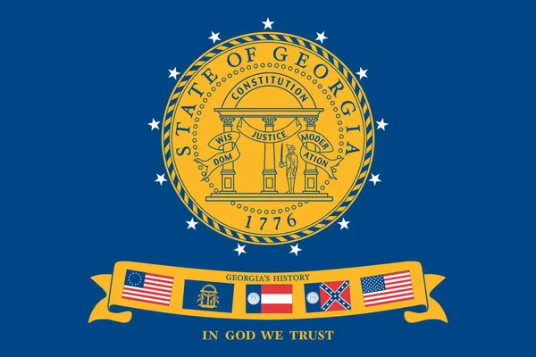 Bovenaanzicht Van Staat Georgia 2001 2003 Amerikaanse Vlag Geen Vlaggenmast — Stockfoto