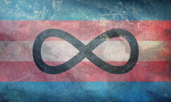 Widok Góry Flagi Retro Neurodivergent Dumy Transgenderowej Grunge Tekstury Bez — Zdjęcie stockowe