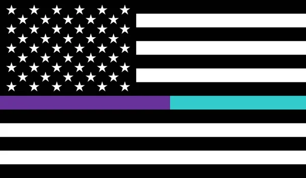 Horní Pohled Purple Teal Line Vlajka Spojených Států Žádný Vlajkový — Stock fotografie