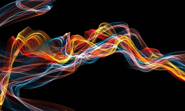 抽象的发光线条背景 波纹形成霓虹灯线条结构 声波节奏背景 火焰数字声波均衡器 技术与地震波概念 — 图库照片