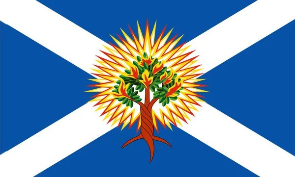 苏格兰教会旗帜的最高视图 大不列颠及北爱尔兰联合王国的国旗 没有旗杆 平面设计 国旗背景 — 图库照片