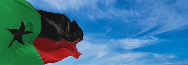 텍사스 아프리카 미국인들의 녘흐린 배경에 미국의 파노라마같은 깃발을 공간을 복사하 — 스톡 사진