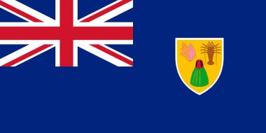 Turks ve Caicos Adaları 'nın resmi bayrağı. seyahat ve vatanseverlik kavramı. Bayrak direği yok. Uçak tasarımı, tasarım. Bayrak arkaplanı