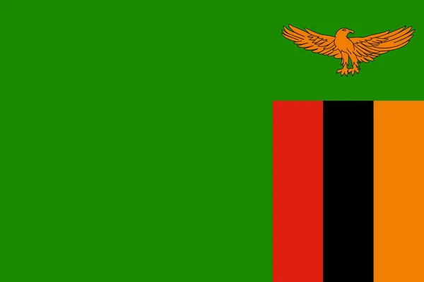 Вид Офіційний Прапор Замбії Подорожей Патріотичних Концепцій Ніякого Флагштока Плановий — стокове фото