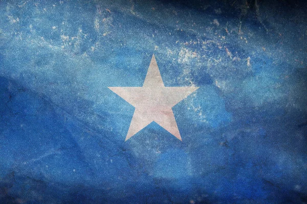 Draufsicht Auf Die Offizielle Retro Flagge Somalias Mit Grunge Textur — Stockfoto