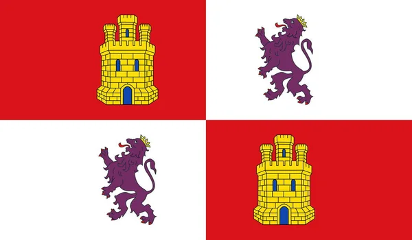 Vue Dessus Drapeau Castille Léon Espagne Voyage Espagnol Concept Patriote — Photo