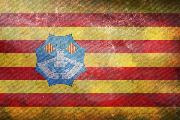 Vista Dall Alto Della Bandiera Retrò Minorca Spagna Con Grunge — Foto Stock