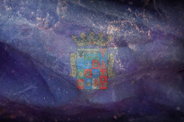 Palencia Nın Retro Bayrağının Üst Görüntüsü Spanya Grunge Desenli Spanyol — Stok fotoğraf