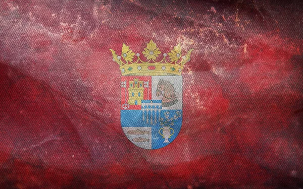 Spanya Nın Eski Segovia Eyaleti Grunge Desenli Retro Bayrak Manzarası — Stok fotoğraf