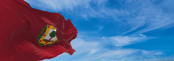 Σημαία Της Vizcaya Ισπανία Στο Θολό Φόντο Του Ουρανού Στο — Φωτογραφία Αρχείου