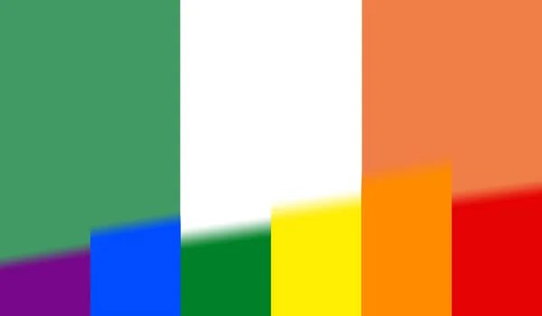 Ovanifrån Nationella Lgbt Flagga Irland Ingen Flaggstång Plandesign Layout Flagga — Stockfoto