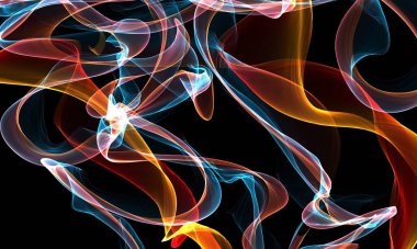 Renkli soyut duman çizgileri, duvar kağıtları, boşluktaki çizgilerle oluşturulmuş şekiller. Yaratıcı neon renkler. Modern soyut arkaplan.,