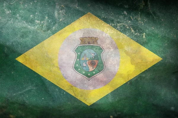 Top View Retro Flag Ceara Brazil Grunge Texture Англійською Бразильські — стокове фото