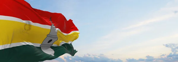 Flagge Von Macapa Brasilien Bei Bewölktem Himmel Hintergrund Bei Sonnenuntergang — Stockfoto