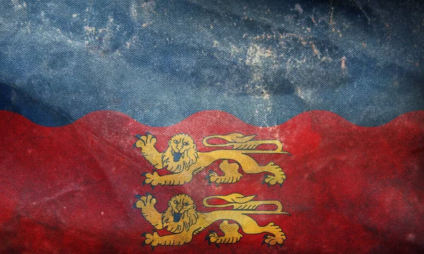 Bovenaanzicht Van Retroflag Calvados Frankrijk Met Grunge Textuur Frans Patriot — Stockfoto
