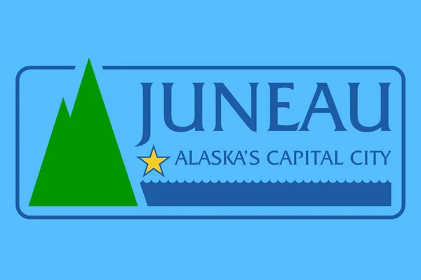 Vista Superior Del Condado Juneau Bandera Alaska Sin Asta Bandera —  Fotos de Stock