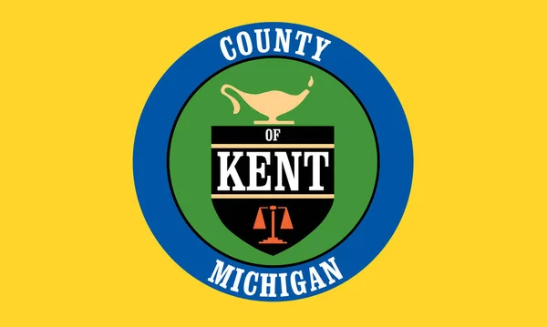 Ovanifrån Grevskapet Kent Michigan Flagga Usa Ingen Flaggstång Plandesign Layout — Stockfoto