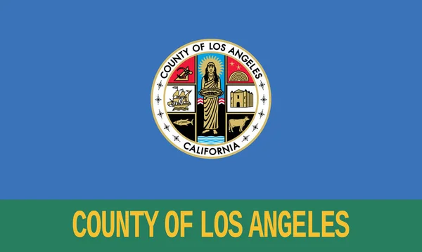 洛杉矶县的头像 加利福尼亚旗 没有旗杆 平面设计 国旗背景 — 图库照片