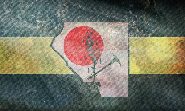 Draufsicht Auf Die Retro Grafschaft Clair Illlinoise Flagge Mit Grunge — Stockfoto