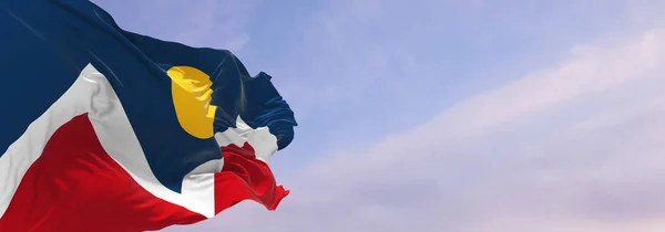 Drapeau Comté Denver Colorado États Unis Ciel Nuageux Arrière Plan — Photo