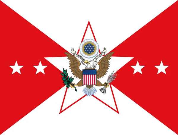 白俄罗斯明斯克 2021年5月 美国陆军副总参谋长旗帜的最高视图 没有旗杆 平面设计 国旗背景 — 图库照片