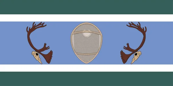加拿大因努民族旗帜的最高视图 加拿大爱国者和旅行概念 没有旗杆 平面设计 国旗背景 — 图库照片