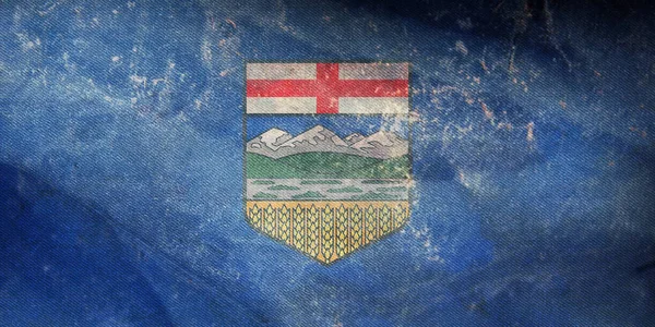 Pohled Shora Retro Vlajku Alberty Kanadě Grunge Texturou Kanadský Koncept — Stock fotografie